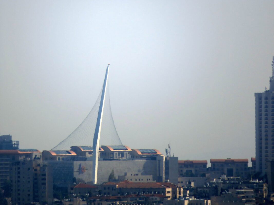 35 The bridge and half Hilton, zoom from Har Adar