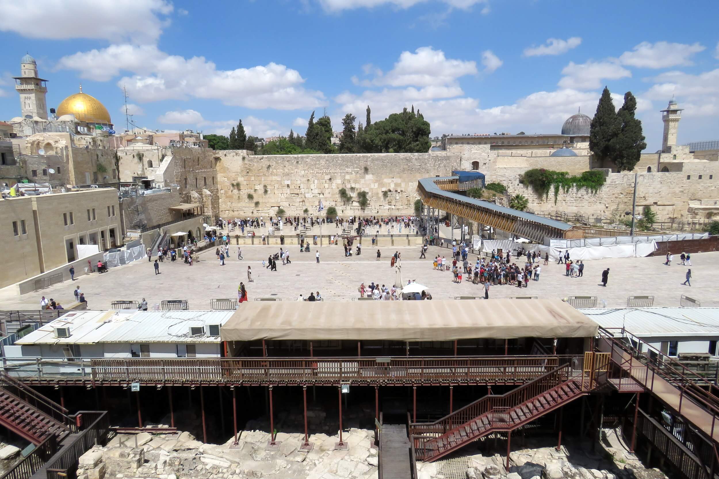 Western Wall, Golden Dome and Clouds