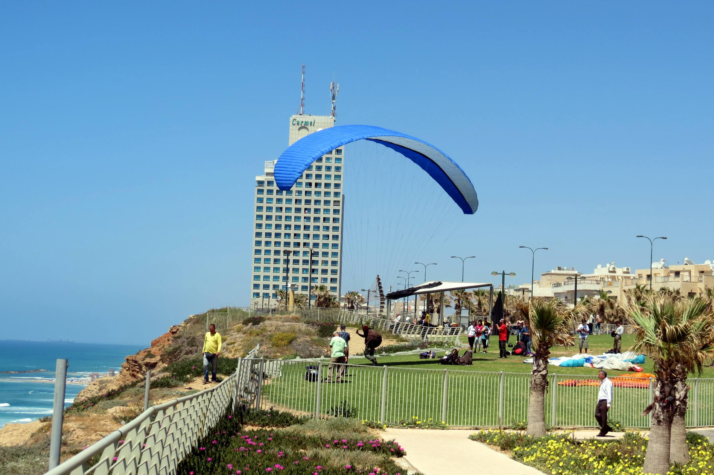 Parachutist Taking Off