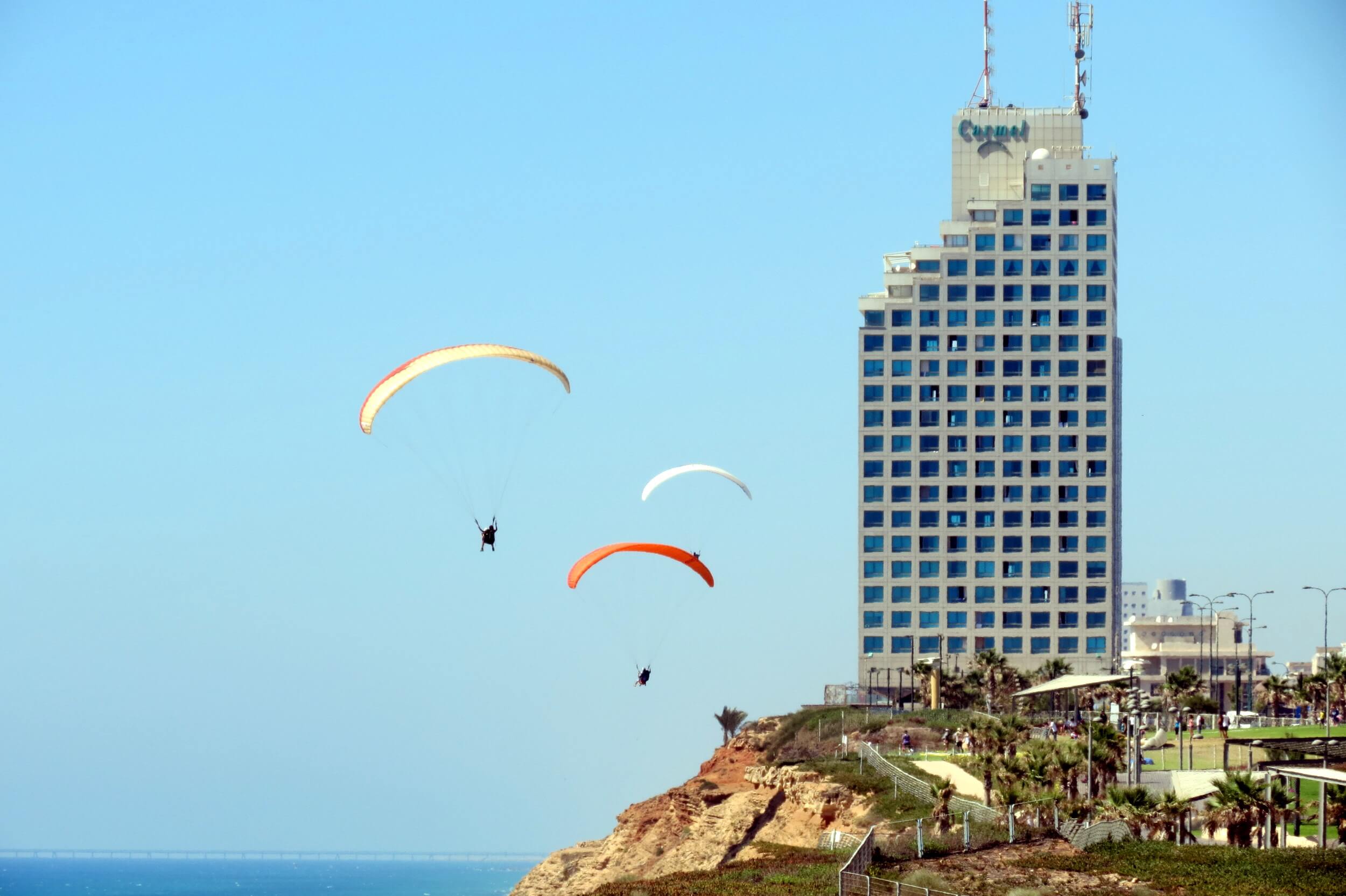 Colorful Parachutes near Carmel Hotel