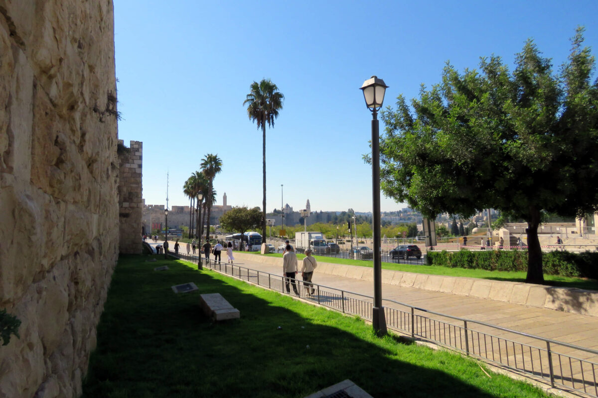 The path along the wall from IDF Square to the Tower of David